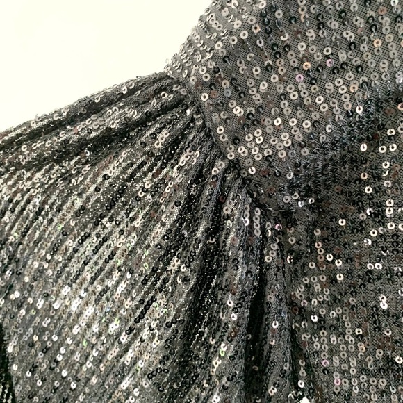 She + Sky Sequin Long Sleeve Belted Romper - Picture 8 of 12